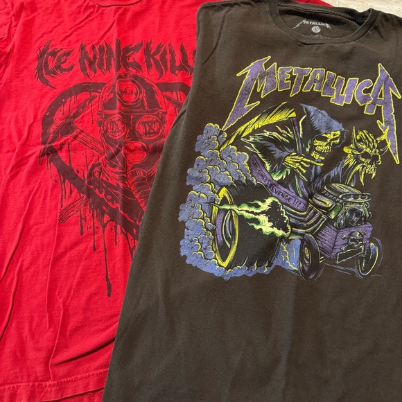 Men’s Ice Nine Kills Metallica set of 2 Shirts Size L - Picture 1 of 5
